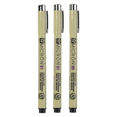 Sakura Pigma Micron műszaki rajztoll készlet - 3 db, Zentangle tool set (01-01-05)