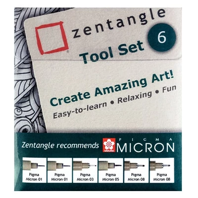 Sakura Pigma Micron műszaki rajztoll készlet - 6 db, Zentangle tool set