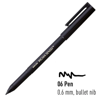 Sakura Pigma Sensei 06 filctoll, fekete - 0,6 mm