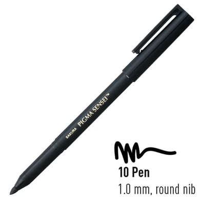Sakura Pigma Sensei 10 filctoll, fekete - 1 mm