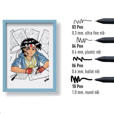 Sakura Pigma Sensei rajz- és filctollkészlet - 4 db, Manga set