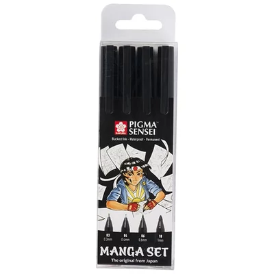 Sakura Pigma Sensei rajz- és filctollkészlet - 4 db, Manga set