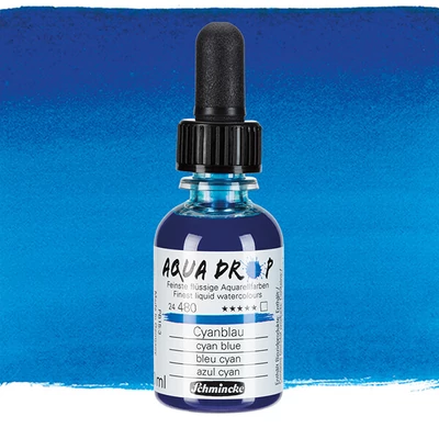 Schmincke Aqua Drop folyékony akvarell festék, 30 ml - 480, cyan blue