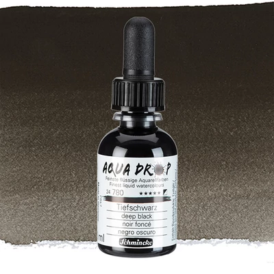 Schmincke Aqua Drop folyékony akvarell festék, 30 ml - 780, deep black