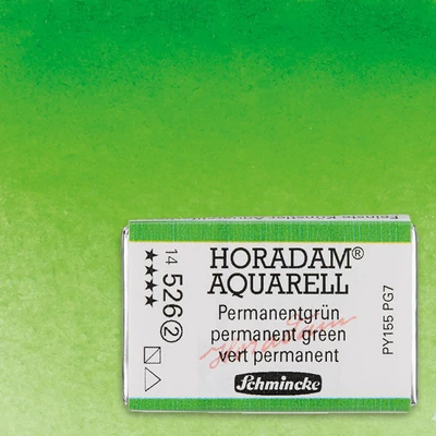 Schmincke Horadam akvarellfesték, 1/1 szilkés - 526, permanent green
