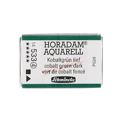 Schmincke Horadam akvarellfesték, 1/1 szilkés, granuláló - 533, cobalt green dark