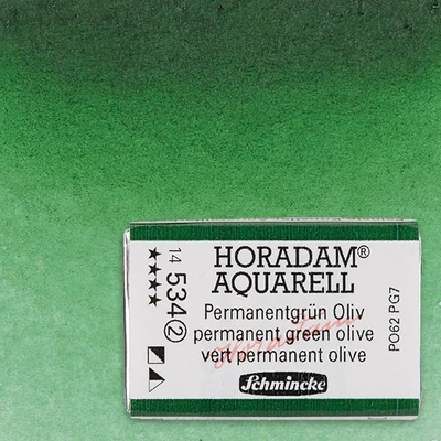 Schmincke Horadam akvarellfesték, 1/1 szilkés - 534, permanent green olive