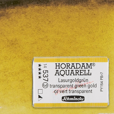 Schmincke Horadam akvarellfesték, 1/1 szilkés - 537, transparent green gold