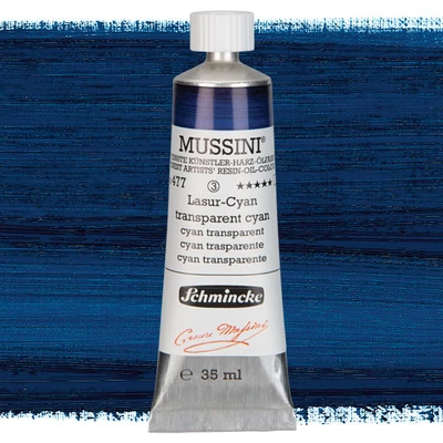 Schmincke Mussini olajfesték, 35 ml - 477, translucent cyan