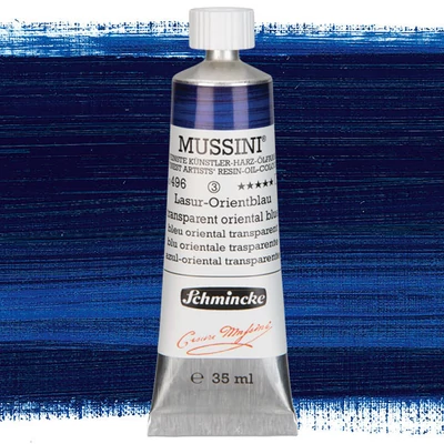 Schmincke Mussini olajfesték, 35 ml - 496, translucent oriental blue