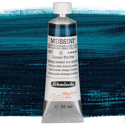 Schmincke Mussini olajfesték, 35 ml - 497, translucent turquoise