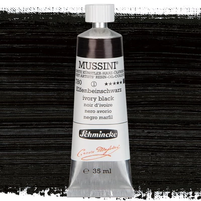 Schmincke Mussini olajfesték, 35 ml - 780, ivory black