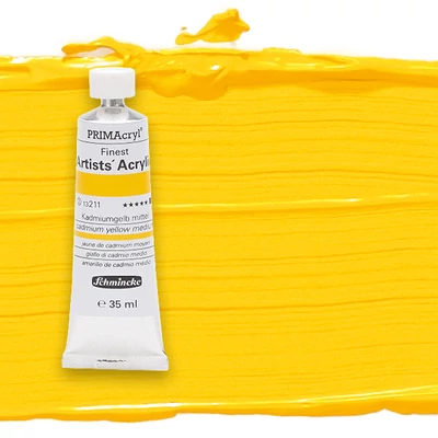 Schmincke PRIMAcryl akrilfesték, 35 ml - 211, cadmium yellow medium