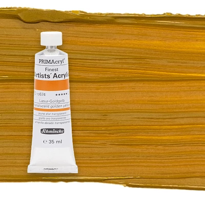Schmincke PRIMAcryl akrilfesték, 35 ml - 674, translucent golden yellow