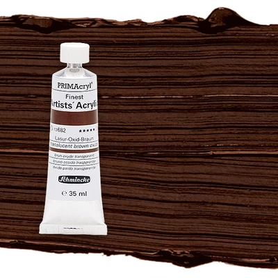 Schmincke PRIMAcryl akrilfesték, 35 ml - 682, translucent browa oxide