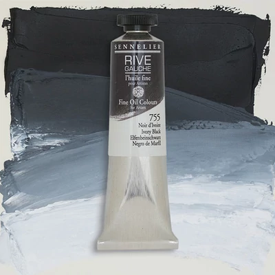 Sennelier Rive Gauche olajfesték, 40 ml - 755, ivory black