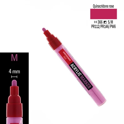 Talens Amsterdam akril filctoll, M, 366 - quinacridone rose
