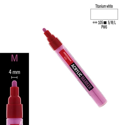 Talens Amsterdam akril filctoll, M - 105, titanium white