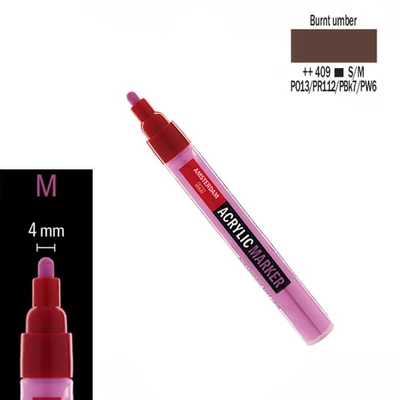 Talens Amsterdam akril filctoll, M, 409 - burnt umber