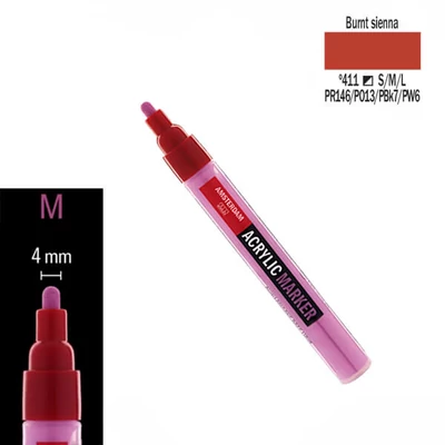 Talens Amsterdam akril filctoll, M - 411, burnt sienna