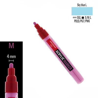 Talens Amsterdam akril filctoll, M, 551 - sky blue light