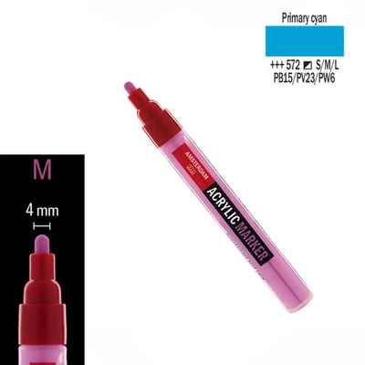 Talens Amsterdam akril filctoll, M, 572 - primary cyan