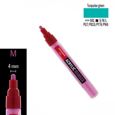 Talens Amsterdam akril filctoll, M - 661, turquoise green
