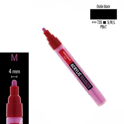 Talens Amsterdam akril filctoll, M - 735, oxyde black