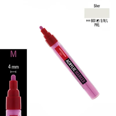 Talens Amsterdam akril filctoll, M, 800 - silver