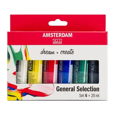 Talens Amsterdam akrilfesték készlet - 6x20 ml, általános