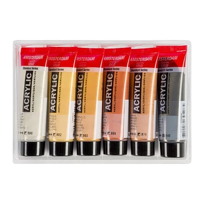Talens Amsterdam akrilfesték készlet - 6x20 ml, metál színek
