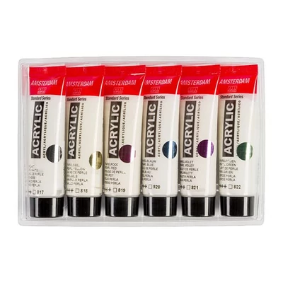 Talens Amsterdam akrilfesték készlet - 6x20 ml, gyöngyház színek