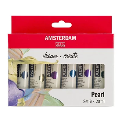 Talens Amsterdam akrilfesték készlet - 6x20 ml, gyöngyház színek