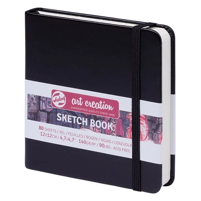 Talens Art Creation Sketch Book rajz- és vázlatfüzet, 140 g, 80 lap - 12x12 cm, fekete