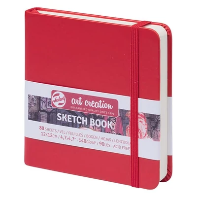 Talens Art Creation Sketch Book rajz- és vázlatfüzet, 140 g, 80 lap - 12x12 cm, piros
