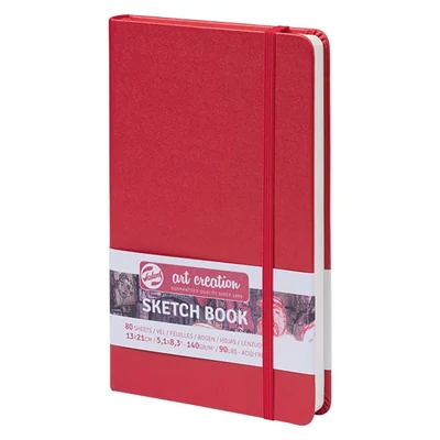 Talens Art Creation Sketch Book rajz- és vázlatfüzet, 140 g, 80 lap - 13x21 cm, piros