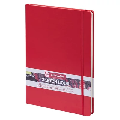 Talens Art Creation Sketch Book rajz- és vázlatfüzet, 140 g, 80 lap - A4, piros