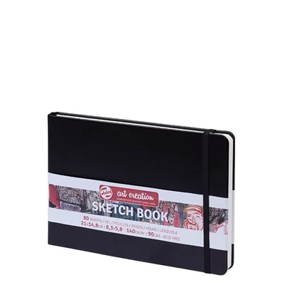 Talens Art Creation Sketch Book rajz- és vázlatfüzet, 140 g, 80 lap - A5 fekvő, fekete