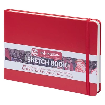 Talens Art Creation Sketch Book rajz- és vázlatfüzet, 140 g, 80 lap - A5 fekvő, piros