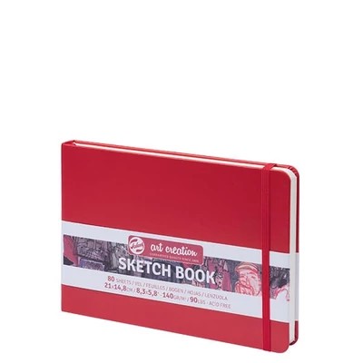 Talens Art Creation Sketch Book rajz- és vázlatfüzet, 140 g, 80 lap - A5 fekvő, piros