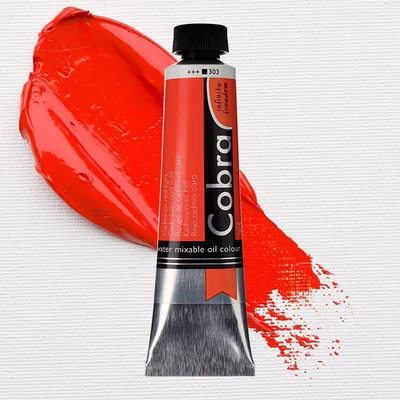 Talens Cobra vizes olajfesték, 40 ml - 303, cadmium red light