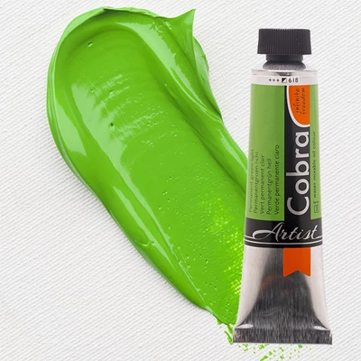 Talens Cobra vizes olajfesték, 40 ml - 618, permanent green light
