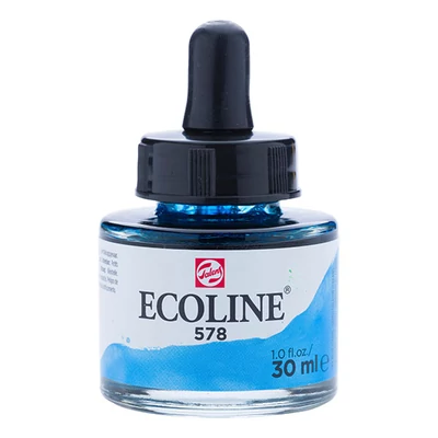 Talens Ecoline folyékony akvarell festék, 30 ml - 578, sky blue (cyan)