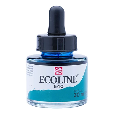 Talens Ecoline folyékony akvarell festék, 30 ml - 640, bluish green