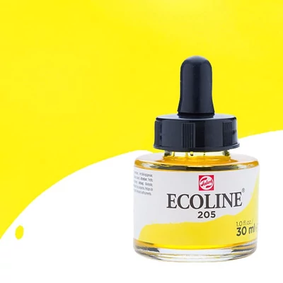 Talens Ecoline folyékony akvarell festék, 30 ml - 205, lemon yellow (primary)