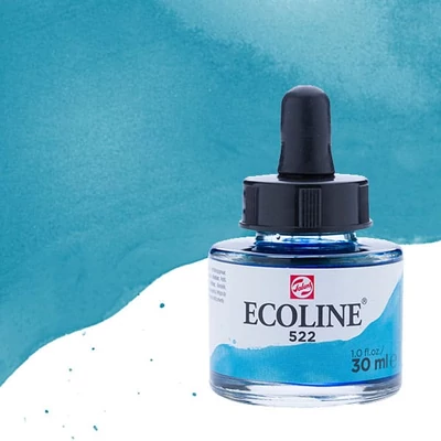 Talens Ecoline folyékony akvarell festék, 30 ml - 522, turquoise blue