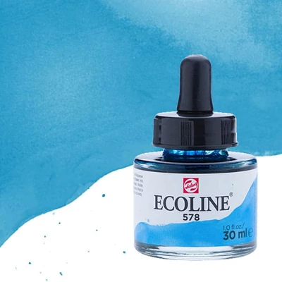 Talens Ecoline folyékony akvarell festék, 30 ml - 578, sky blue (cyan)