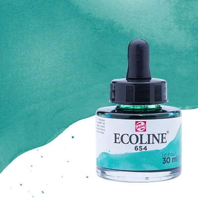 Talens Ecoline folyékony akvarell festék, 30 ml - 654, fir green