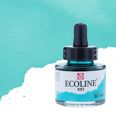 Talens Ecoline folyékony akvarell festék, 30 ml - 661, turquoise green