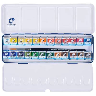 Talens Van Gogh akvarellfesték készlet - 24 db, fémdobozos